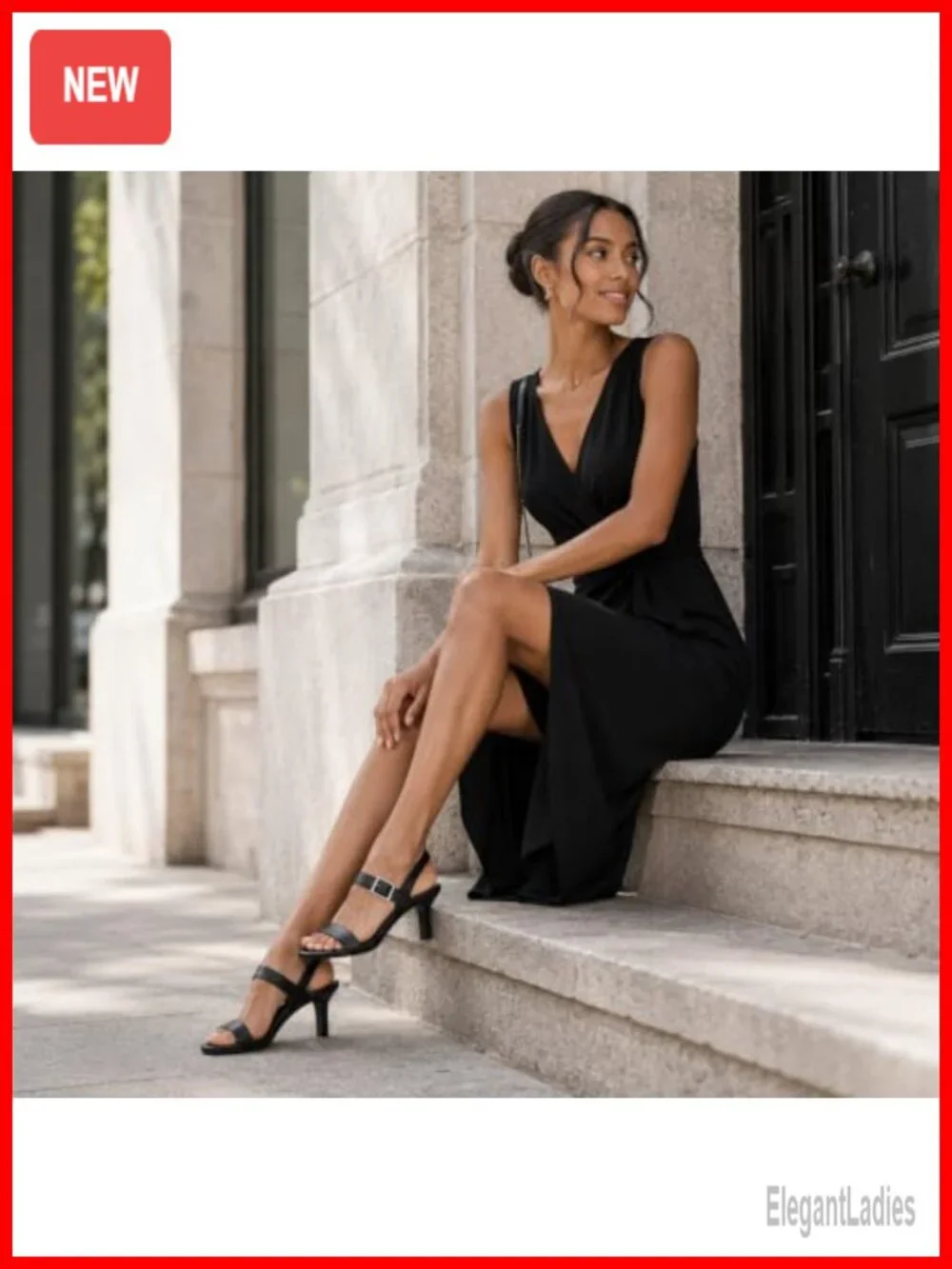 Kitten Heel Ankle Strap Open Toe Dress Sandals Faux Leather Slingback